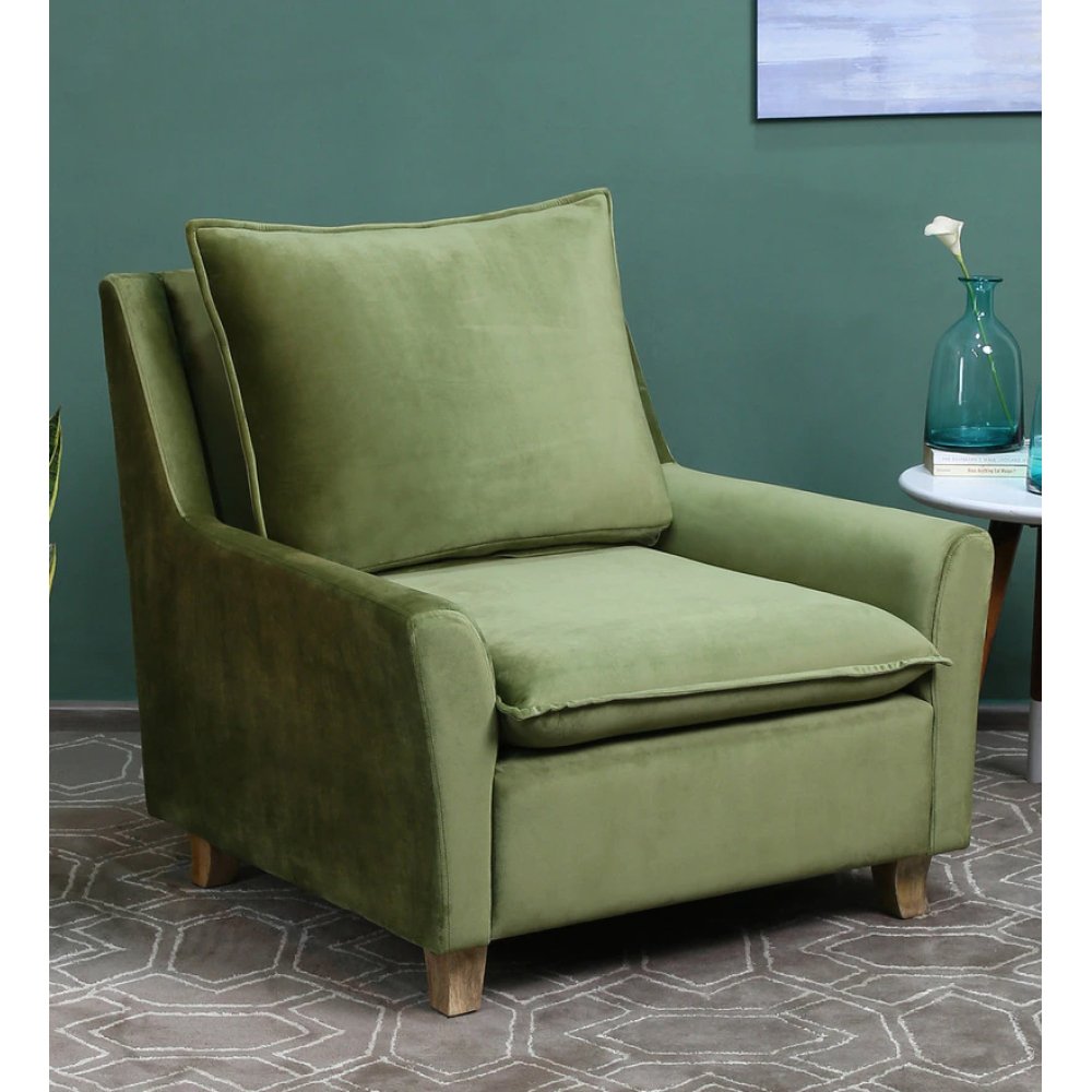 Green velvet lounge 2025 chair